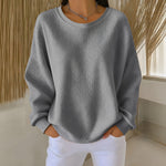 Rachel classic waffle knit jumper in Grey, view 8