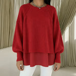 Rosie layered look knit jumper, view 2