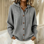 Daisy hooded button cardigan in Grey, view 6