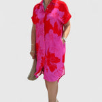Jaycynah button shirt dress in Pink, front view