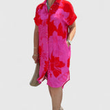 Jaycynah button shirt dress in Pink, front view