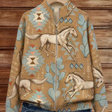Kathryn horse and cactus print zip-up cardigan, view 2