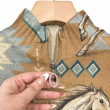 Kathryn horse and cactus print zip-up cardigan, view 3