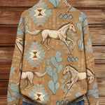 Kathryn horse and cactus print zip-up cardigan, view 5