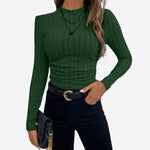 Orlanda long sleeve top in Dark Green, view 4