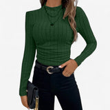 Orlanda long sleeve top in Dark Green, view 4