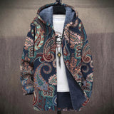 Ruby - Navy and Coral Paisley Jacket, front view