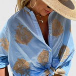 Veronika embroidered blouse in Blue, view 5