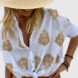 Veronika embroidered blouse in White, view 6