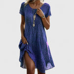 Sabrina airy glamorous summer dress in Purple, front view
