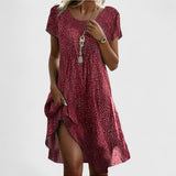 Sabrina airy glamorous summer dress in Red, view 2