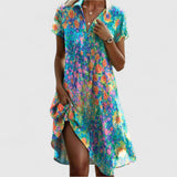 Sabrina boho short sleeve dress in Multicolour, view 4