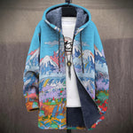 Sadie - Mountain Landscape on Blue Jacket, front view