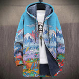 Sadie - Mountain Landscape on Blue Jacket, front view