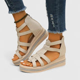 Kendall Rhinestone Wedge Sandals, front view