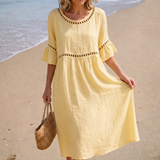 Hélène linen long dress, view 3