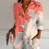 Maia floral summer blouse in Orange Flower, view 6