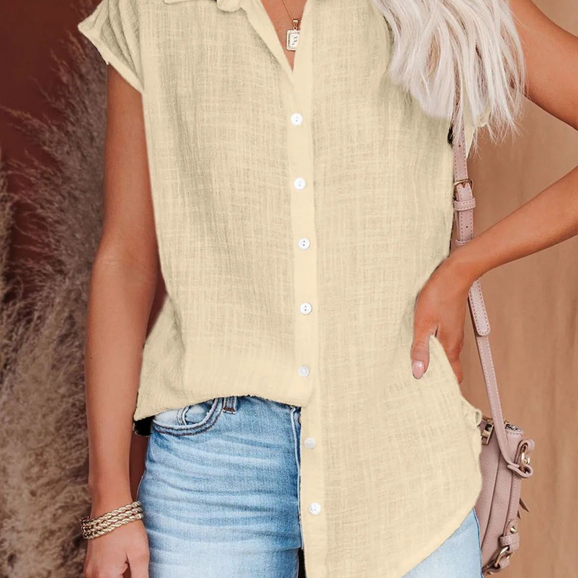 Leonie relaxed summer blouse in Yellow, view 5