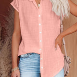 Leonie relaxed summer blouse in Pink, view 7