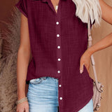 Leonie relaxed summer blouse in Red, view 11