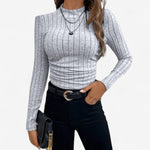 Orlanda long sleeve top in Grey, view 3