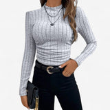 Orlanda long sleeve top in Grey, view 3