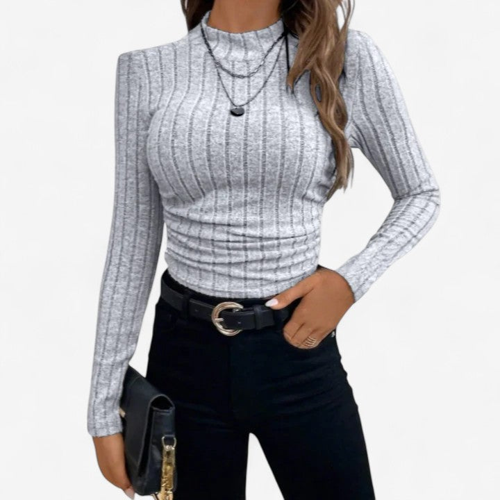 Orlanda long sleeve top in Grey, view 3