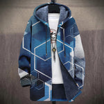 Vivienne - Blue Hexagon Jacket, front view